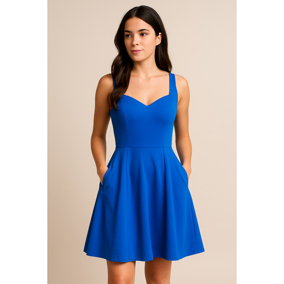 Cynthia Rowley Royal Blue Fit & Flare Dress – Size Small - Picture 1 of 9